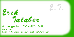 erik talaber business card